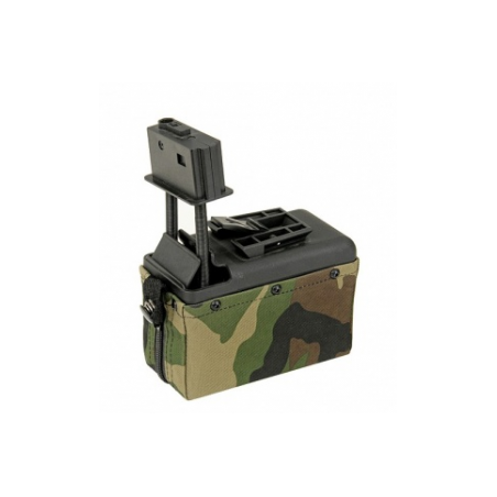 A&K Ammo Box M249 1500 BBs Woodland Sound Control