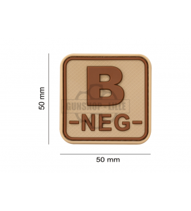 JTG Bloodtype Square Rubber Patch B Neg PVC