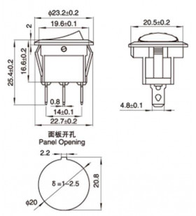 ACM Interrupteur / Switch 12V Led Light 2.4cm