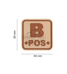 JTG Bloodtype Square Rubber Patch B Pos Desert