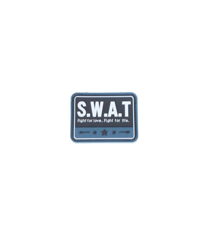 Patch PVC SWAT Fight for L/L Bleu/Noir 70x50mm