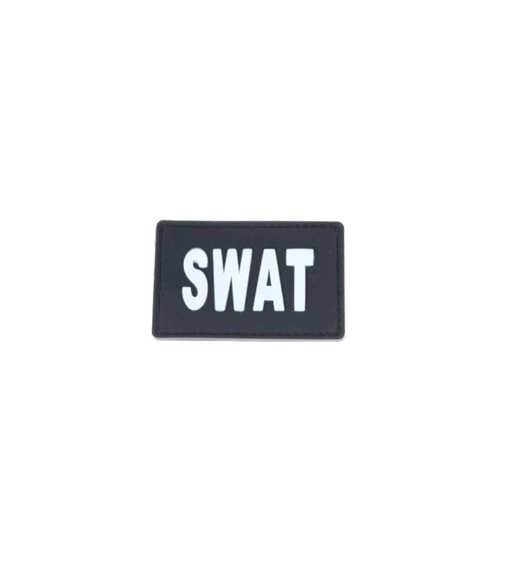 Patch PVC SWAT Blanc/Noir 75x50mm