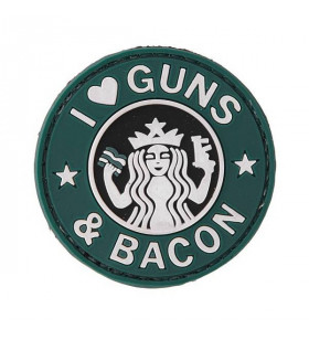 Patch PVC I love Guns & Bacon