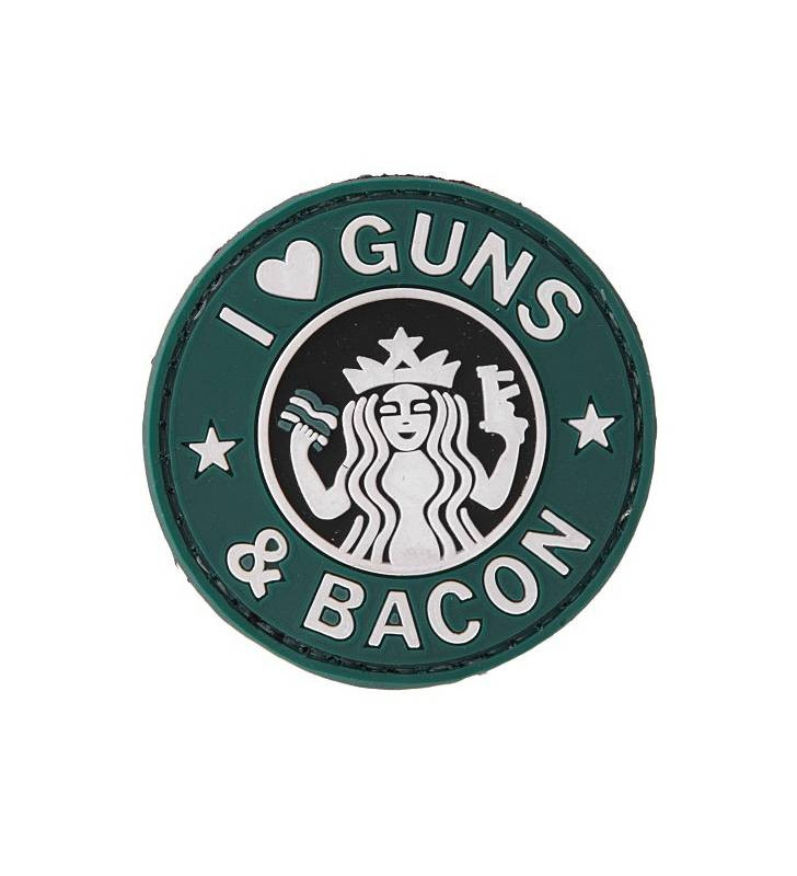 Patch PVC I love Guns & Bacon