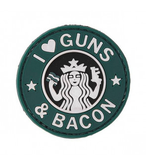 Patch PVC I love Guns & Bacon