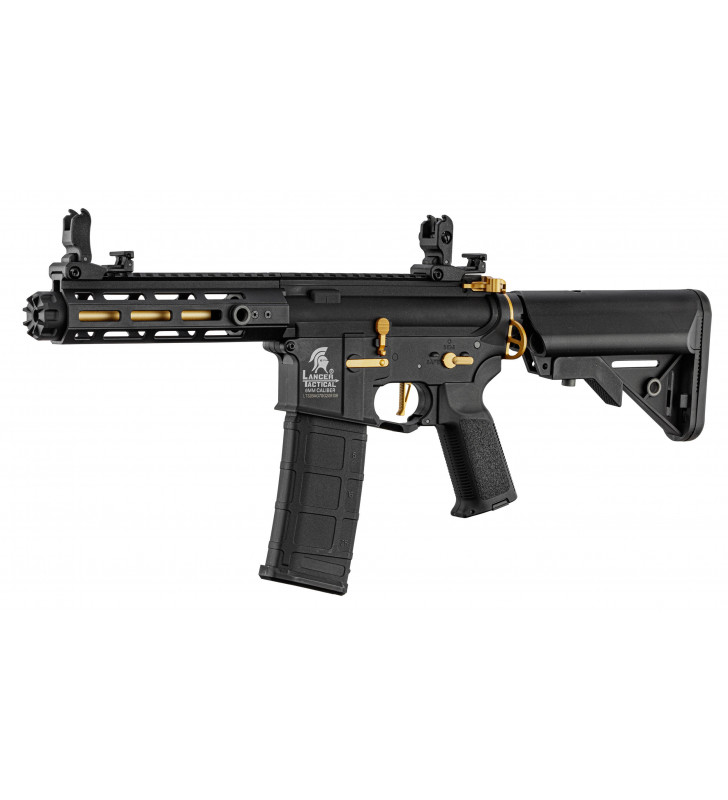 Lancer Tactical LT-32 M4 Hellion 7" Noir/Gold 120BBs 1J