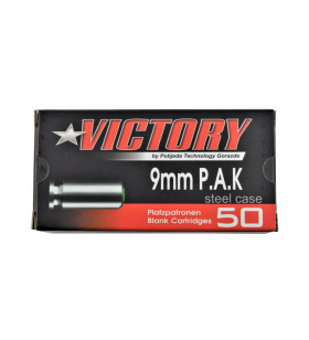 Victory Blank 50 Cartouches à Blanc 9mm Steel Case P.A.K