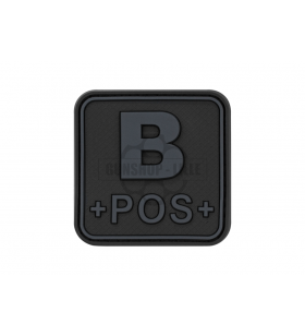 JTG Bloodtype Square Rubber Patch B Pos Black