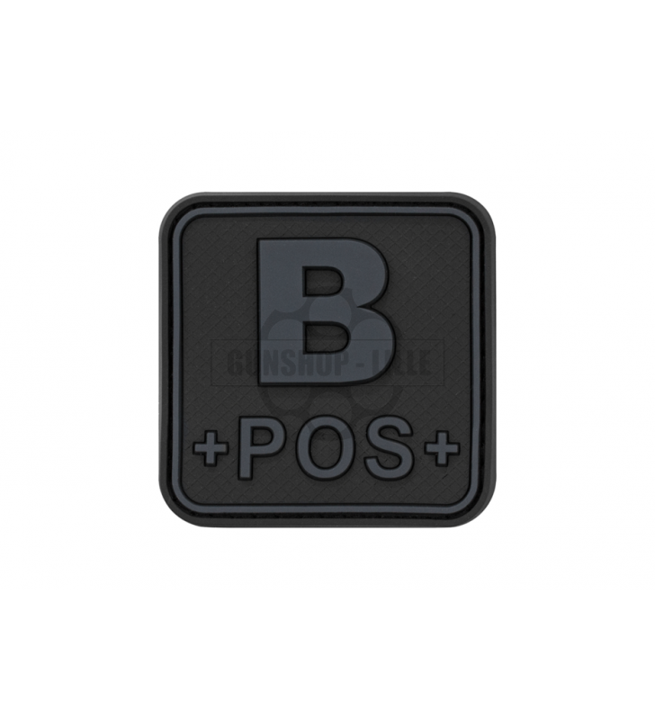 JTG Bloodtype Square Rubber Patch B Pos Black