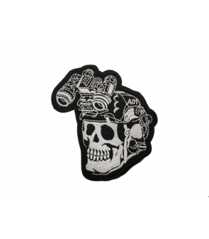 ACM Patch Brodé Groupe Type:F. Skull NVG Noir/Blanc 85x80mm