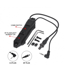 WADSN Dual Fonction Tape Switch (SF&3.5mm) M-Lok & Picatinny Black