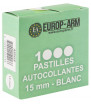 Europ-Arm 1000 Pastilles Autocollantes 15mm Blanc