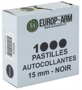 Europ-Arm 1000 Pastilles Autocollantes 15mm Noir