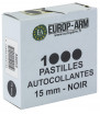 Europ-Arm 1000 Pastilles Autocollantes 15mm Noir