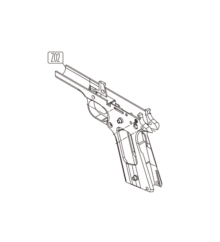 KWC Frame Vide Colt 1911 GBB Co2 Metal Gris Part-Z02 (185529...)