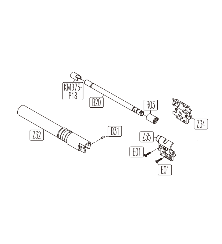 KWC 4.5mm Canon Externe Noir Mat 1911 Co2 (288...) Cybergun Part-Z32