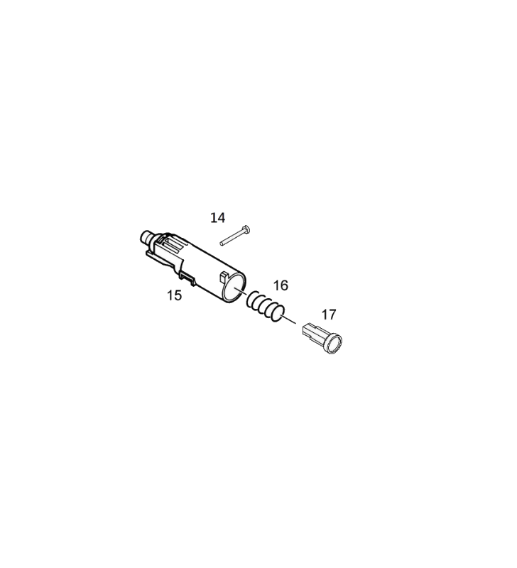 KJW Nozzle / Cylinder Valve 1911- Hi-Capa Co2 GBB Part-14 à 17