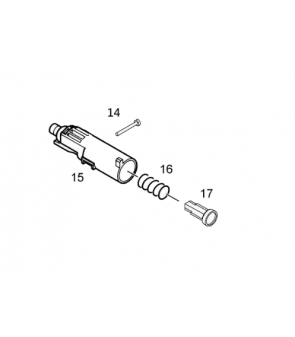 KJW Nozzle / Cylinder Valve 1911- Hi-Capa Co2 GBB Part-14 à 17