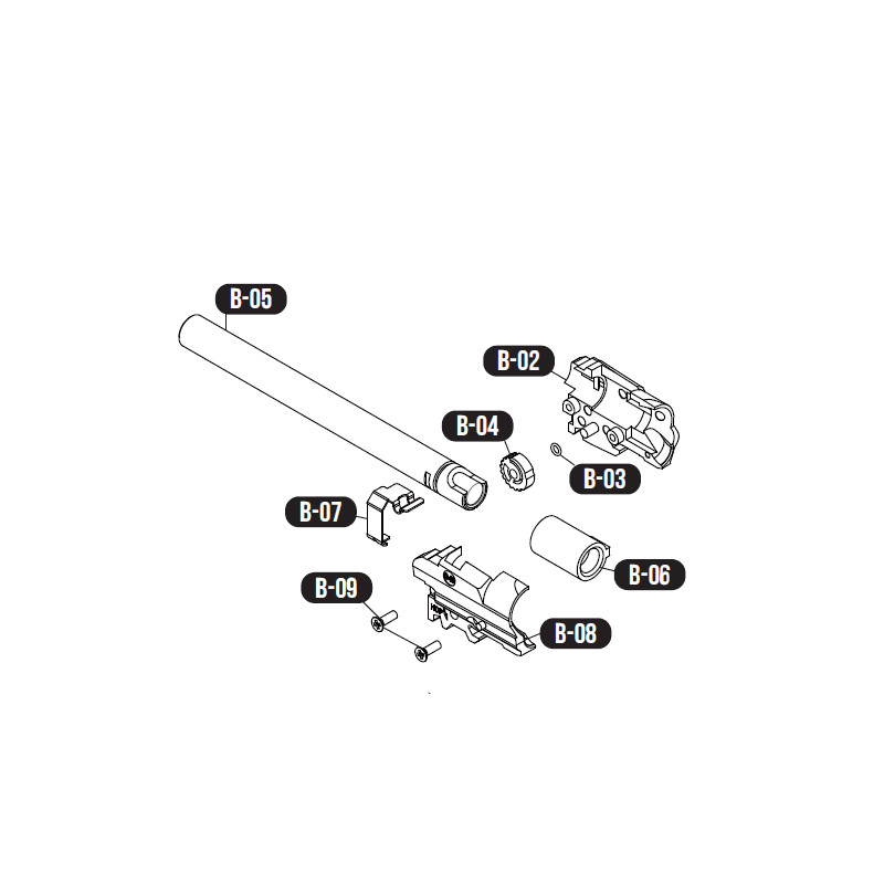 VFC Glock Set Inner Barrel G17 Part:B-02 à B-09 (340510)