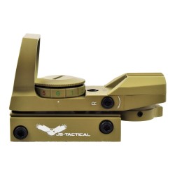 JS Tactical Red Dot Tan Multi-Réticules:Rouge/Vert