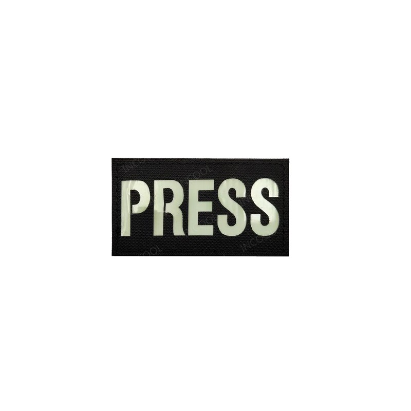 Patch Press PVC Noir/Blanc Phosphorescent 90x50mm