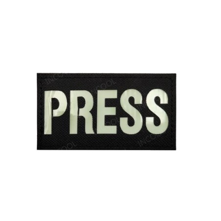 Patch Press PVC Noir/Blanc Phosphorescent 90x50mm