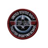 Patch Brodé Thermocollant TOPGUN United States Navy 80mm Rouge/Bleu/Blanc