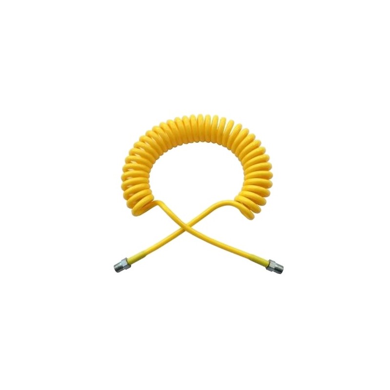 ACM Ligne 6mm Extensible Jaune 30cm à 250cm 2 Raccords 1/8NPT