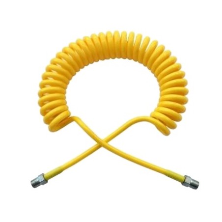 ACM Ligne 6mm Extensible Jaune 30cm à 250cm 2 Raccords 1/8NPT