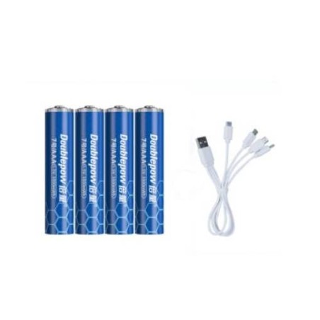 ACM 4 Piles AAA 1.5V 1000Mah Lithium Rechargeable USB