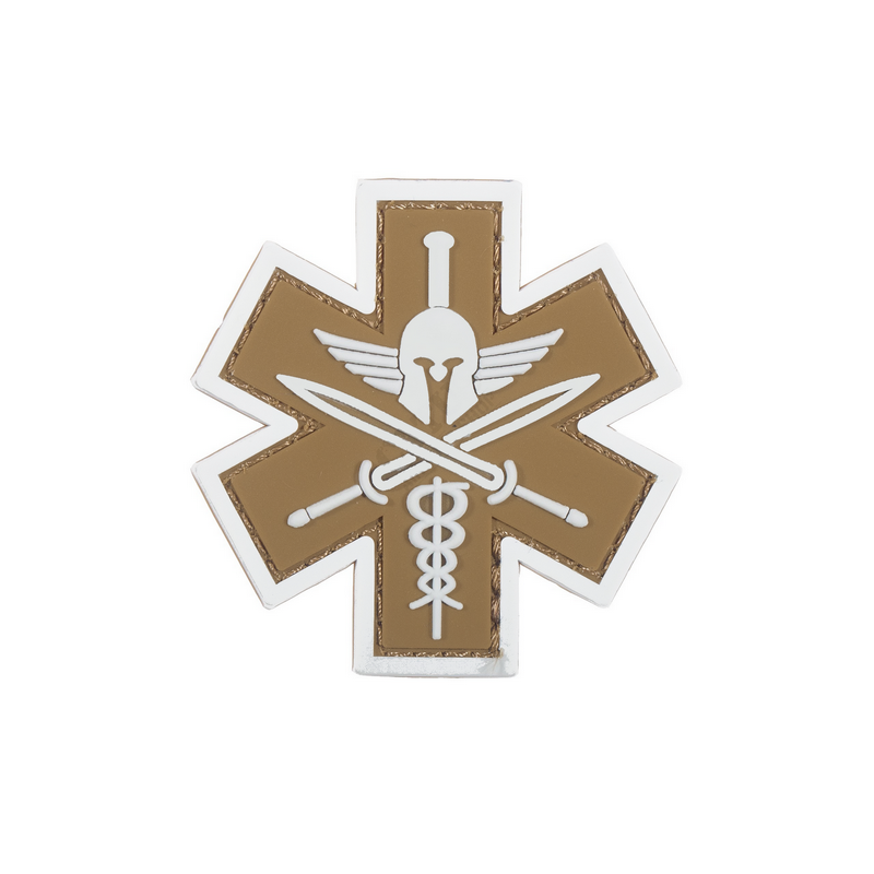 Delta Armory Patch Medic Tactical PVC Tan/Blanc 60x60mm