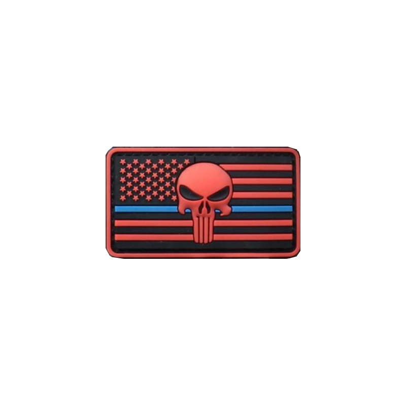 ACM Patch PVC Punisher The Thin Blue Line Red/Bk 80x45mm