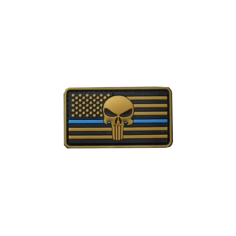 ACM Patch PVC Punisher The Thin Blue Line Tan/Bk 80x45mm