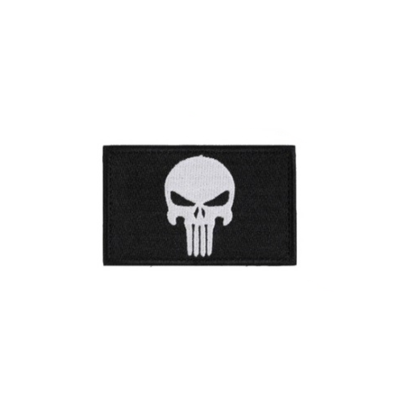 ACM Patch Brodé Punisher Noir/Blanc 80x50mm