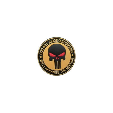 ACM Patch PVC Punisher God Will Judge our Enemies Bk/Tan 80mm