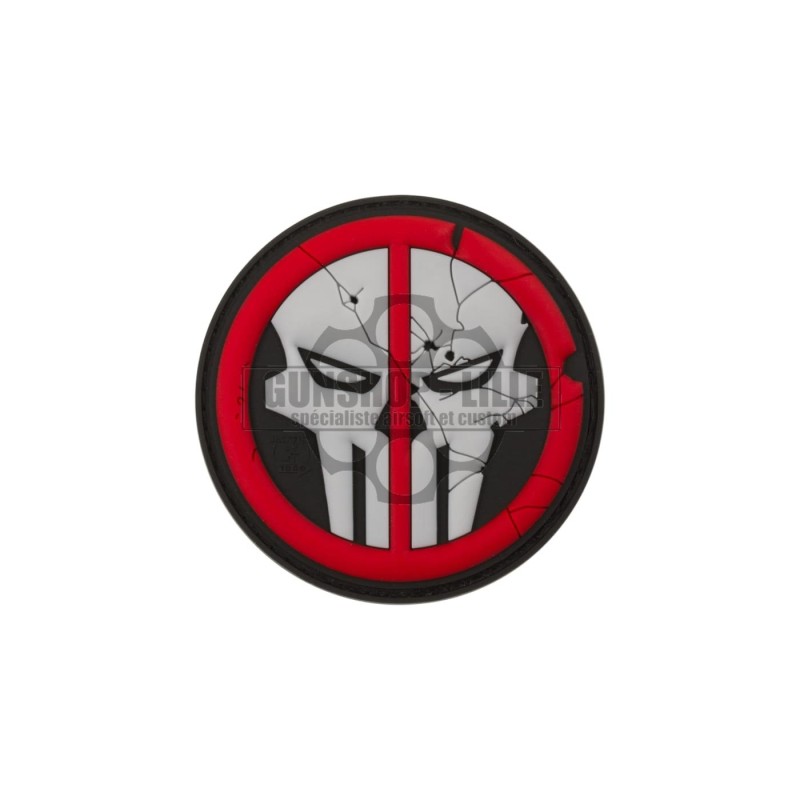 JTG Patch PVC Deathpool Skull Rubber Bk/Red/Wh 60mm