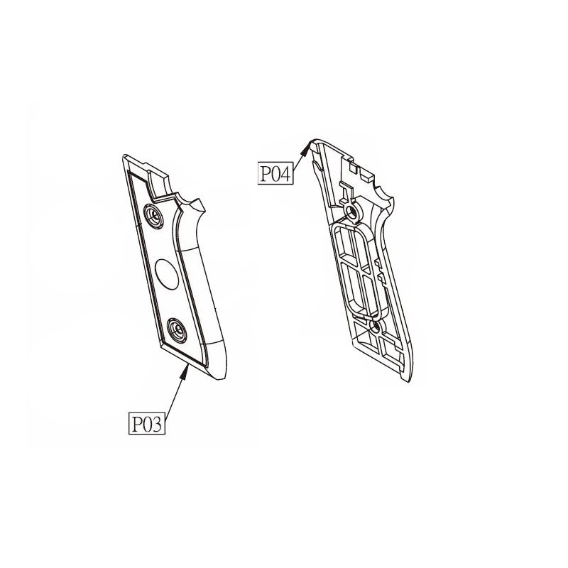 KWC Plaquettes Taurus PT99 Co2 Noir Ref:210508 Part: P03/P04