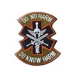 ACM Patch Brodé Do No Harm/Do Know Harm Orange/Noir 100x70mm