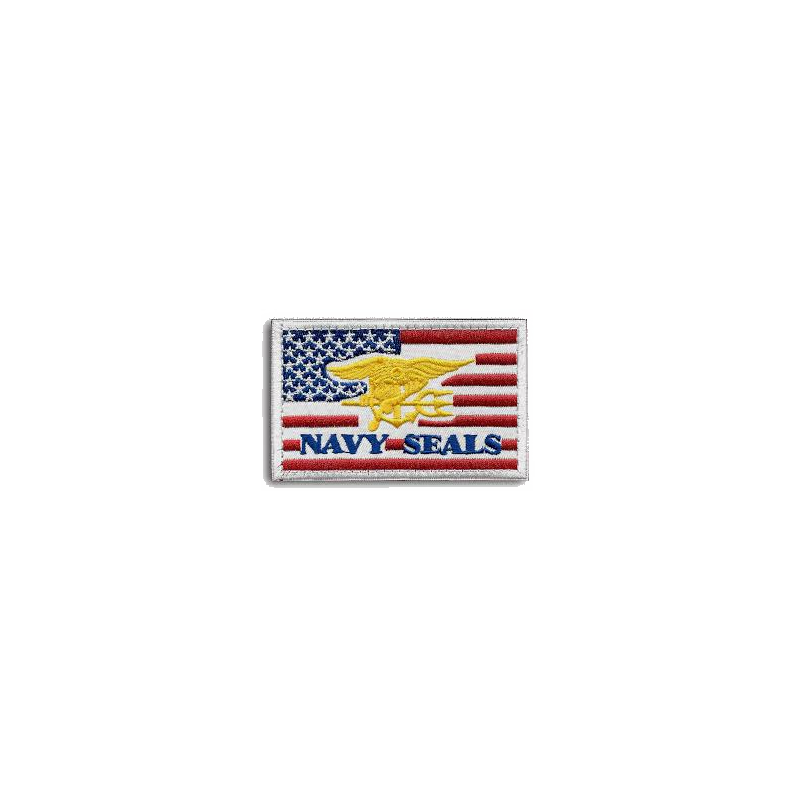 ACM Patch Brodé Navy Seal Drapeau US Rouge/Blanc/Bleu 80x50mm