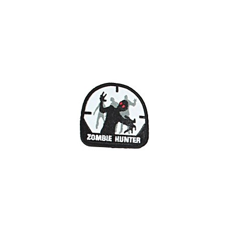 ACM Patch Brodé Zombie Hunter Blanc/Noir 70x70mm