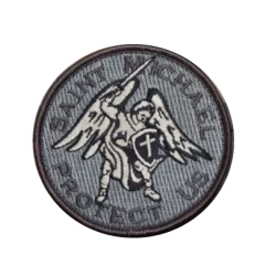 ACM Patch Brodé Saint Michael Protect Us Bleu/Gris 80mm