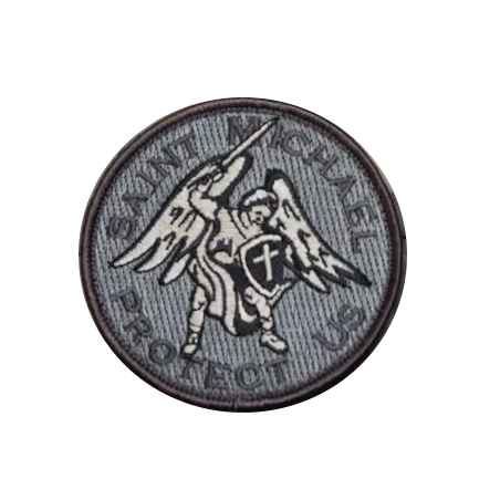 ACM Patch Brodé Saint Michael Protect Us Bleu/Gris 80mm