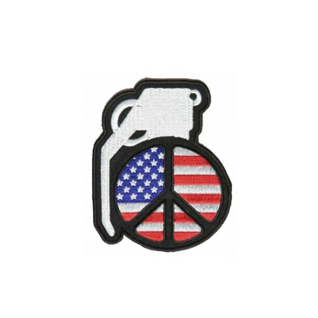 ACM Patch Brodé USA Grenade Peace Bk/Red/Blue 90x70mm