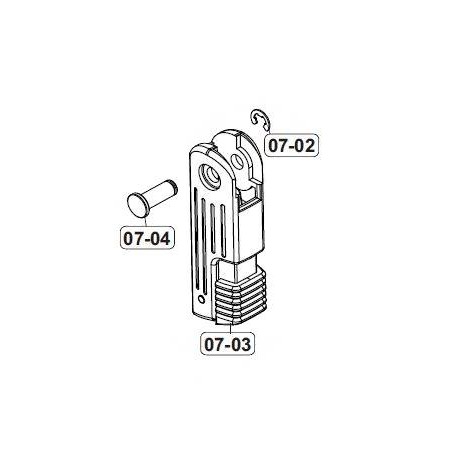 VFC Poignée AEG/GBBR H&K MP7 SMG Origine Part:07-03/02/04 (2.6393)