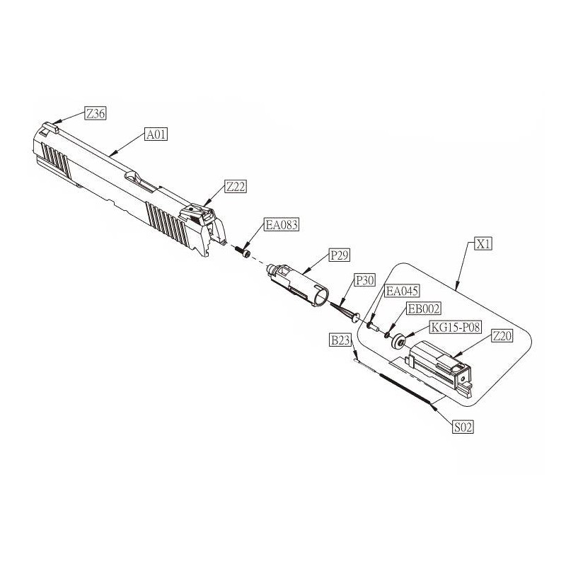 Swiss Arms KWC Culasse Métal Complete 1911 Tan Military 4.5mm (288507)