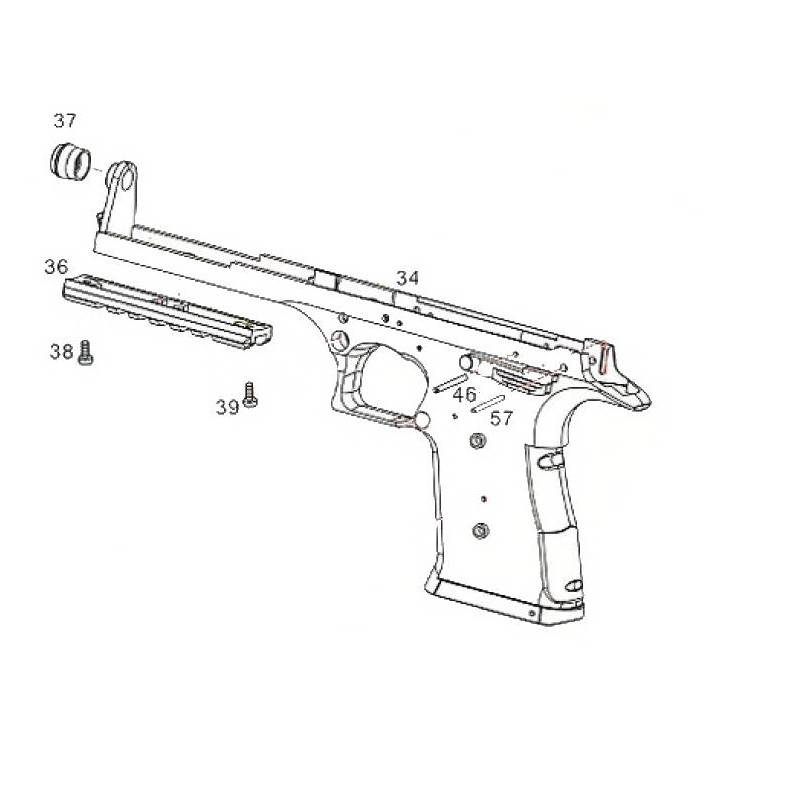 Cyma Gun Body Bk CM.121 Desert Eagle Part:34&37 AEP Origine (Reconditionné)