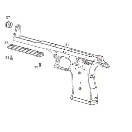 Cyma Gun Body Bk CM.121 Desert Eagle Part:34&37 AEP Origine (Reconditionné)