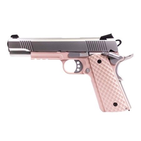 Raven 1911 MEU Railed Pink / Silver Gaz 22BBs 1J