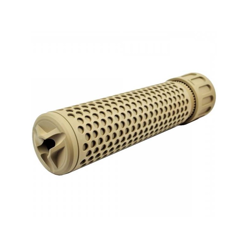 Big Dragon Silencieux 5.56 QDC Tan 175mm + Cache Flamme 14mm-