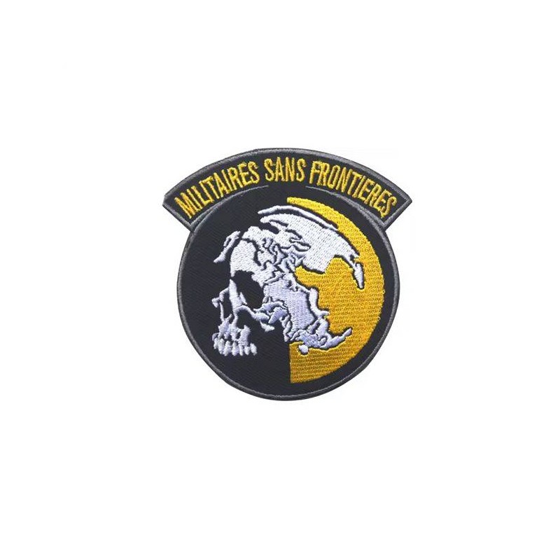 ACM Patch Brodé Militaires Sans Frontieres Noir/Jaune/Blanc 80x80mm